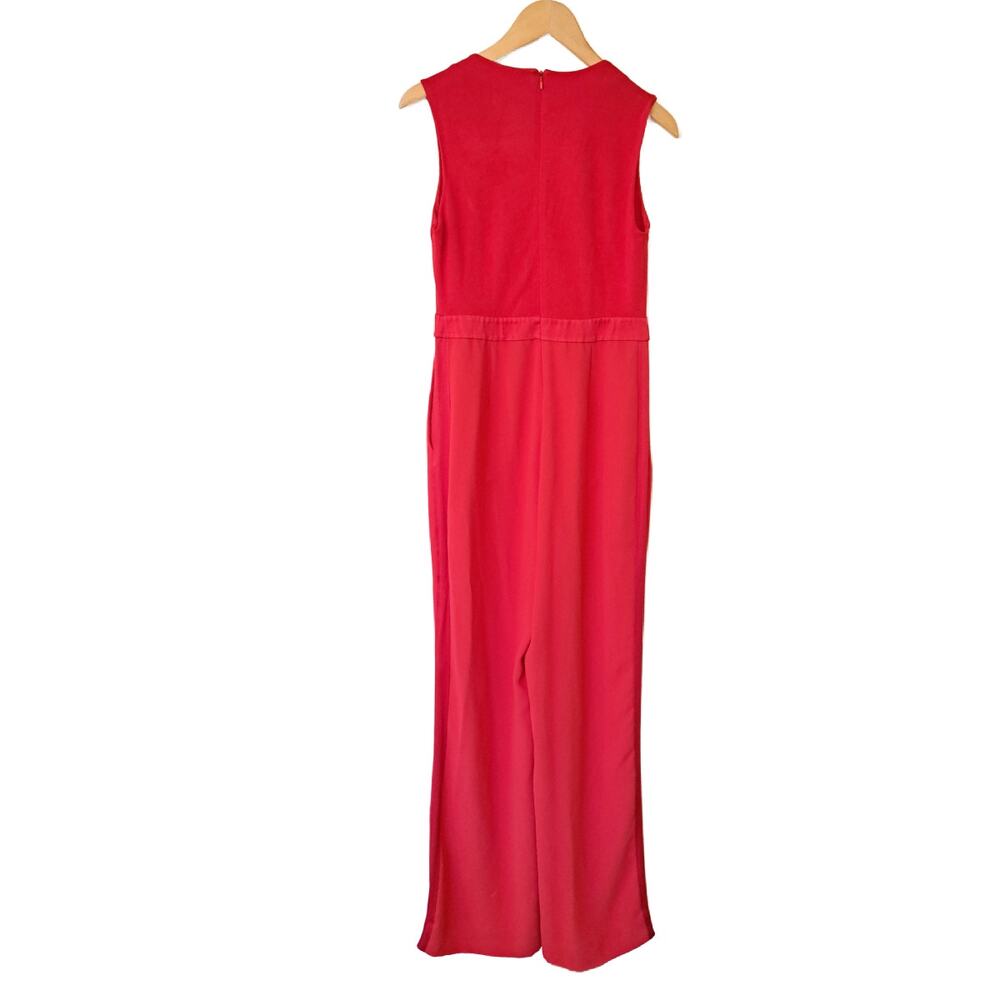 Diane Von Furstenberg Red Plunge V-Neck Jumpsuit - Picture 13 of 13